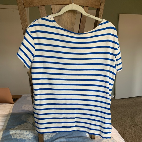 Women’s short sleeve striped sweater shirt - Picture 3 of 3